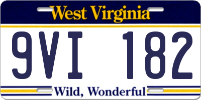 WV license plate 9VI182