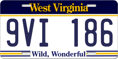 WV license plate 9VI186