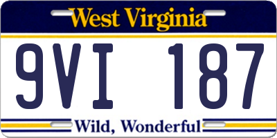 WV license plate 9VI187