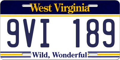 WV license plate 9VI189