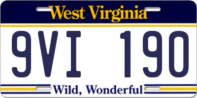 WV license plate 9VI190