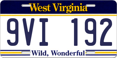 WV license plate 9VI192