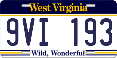 WV license plate 9VI193