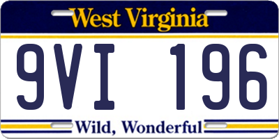 WV license plate 9VI196