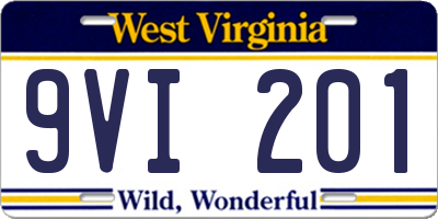 WV license plate 9VI201