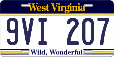 WV license plate 9VI207