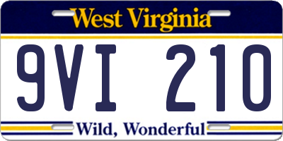 WV license plate 9VI210