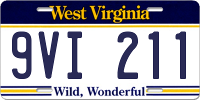WV license plate 9VI211