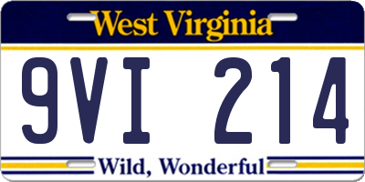 WV license plate 9VI214