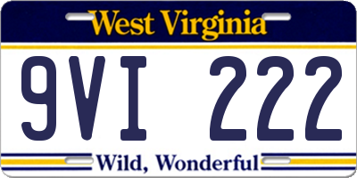 WV license plate 9VI222