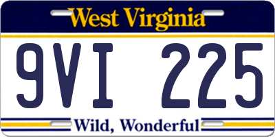 WV license plate 9VI225