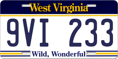 WV license plate 9VI233