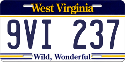 WV license plate 9VI237
