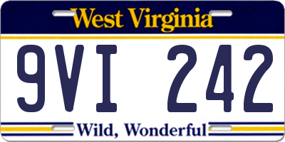 WV license plate 9VI242