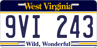 WV license plate 9VI243