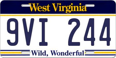 WV license plate 9VI244