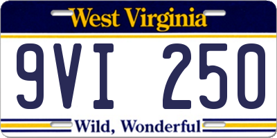 WV license plate 9VI250