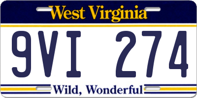 WV license plate 9VI274