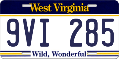WV license plate 9VI285