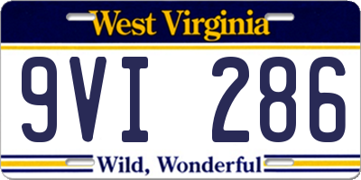 WV license plate 9VI286