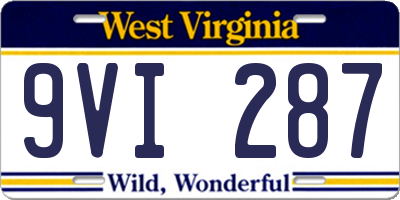 WV license plate 9VI287