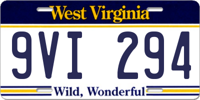WV license plate 9VI294