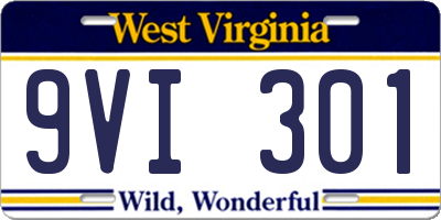 WV license plate 9VI301