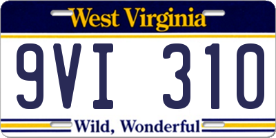 WV license plate 9VI310