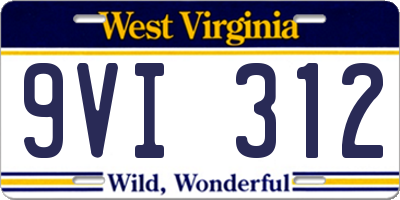 WV license plate 9VI312