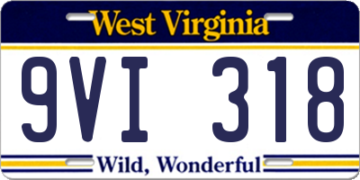 WV license plate 9VI318