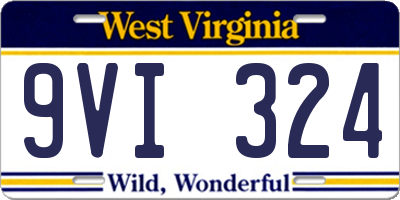 WV license plate 9VI324