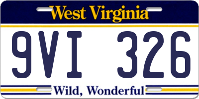 WV license plate 9VI326