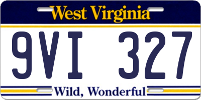 WV license plate 9VI327