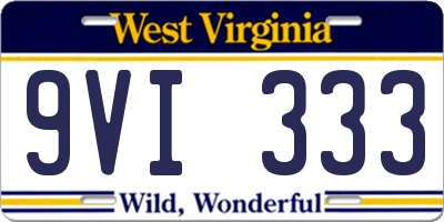 WV license plate 9VI333