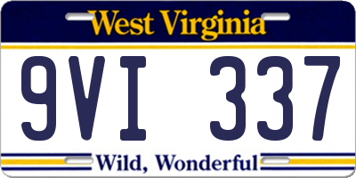 WV license plate 9VI337