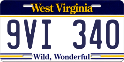WV license plate 9VI340