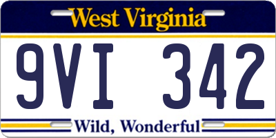 WV license plate 9VI342