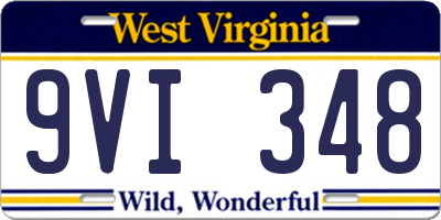 WV license plate 9VI348