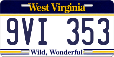 WV license plate 9VI353