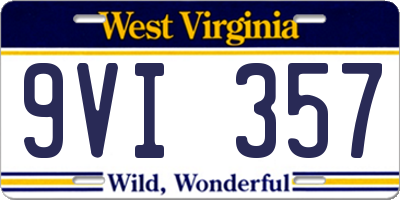 WV license plate 9VI357