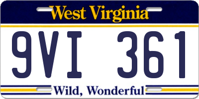 WV license plate 9VI361