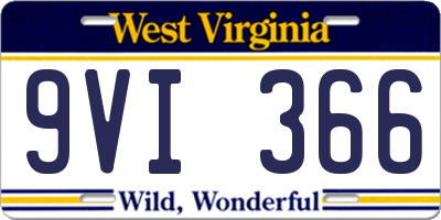 WV license plate 9VI366