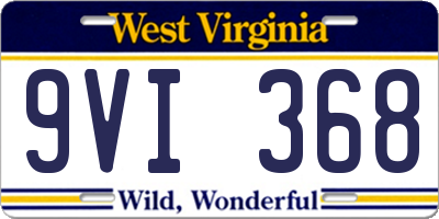 WV license plate 9VI368