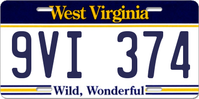 WV license plate 9VI374
