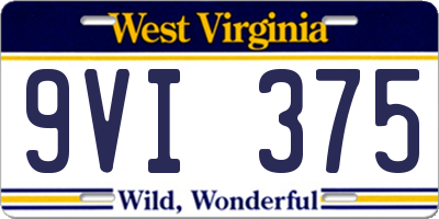 WV license plate 9VI375