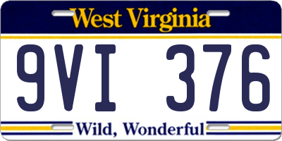 WV license plate 9VI376