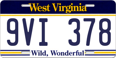 WV license plate 9VI378