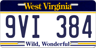 WV license plate 9VI384