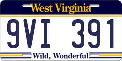 WV license plate 9VI391