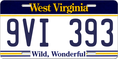 WV license plate 9VI393